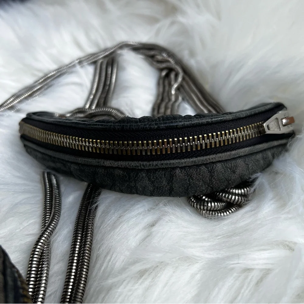 Alexander Wang Crossbody Bag Leather Distressed Grunge Rock - Picture 11 of 15